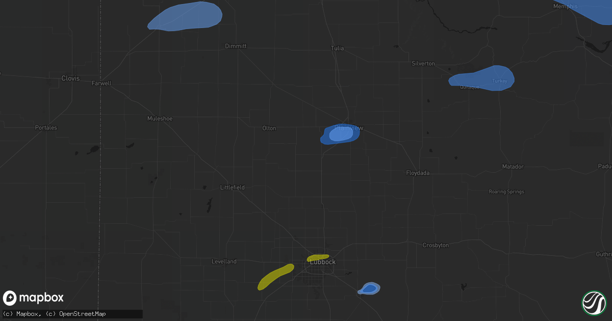 Hail map in Hale Center, TX on June 25, 2026