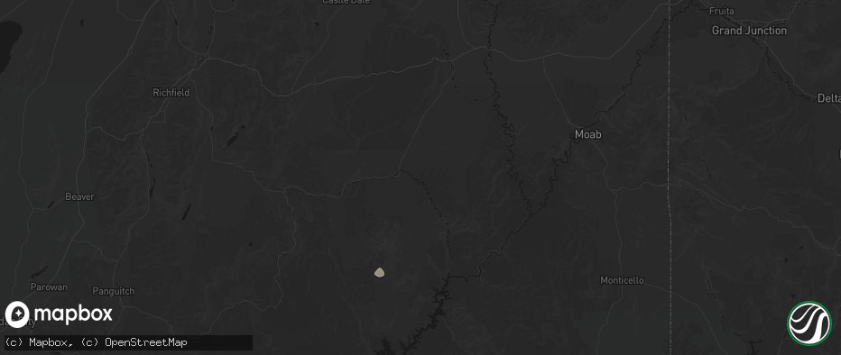 Hail map in Hanksville, UT on June 25, 2026