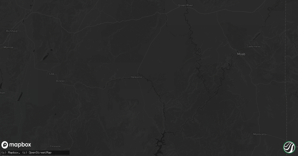 Hail map in Hanksville, UT on June 25, 2026