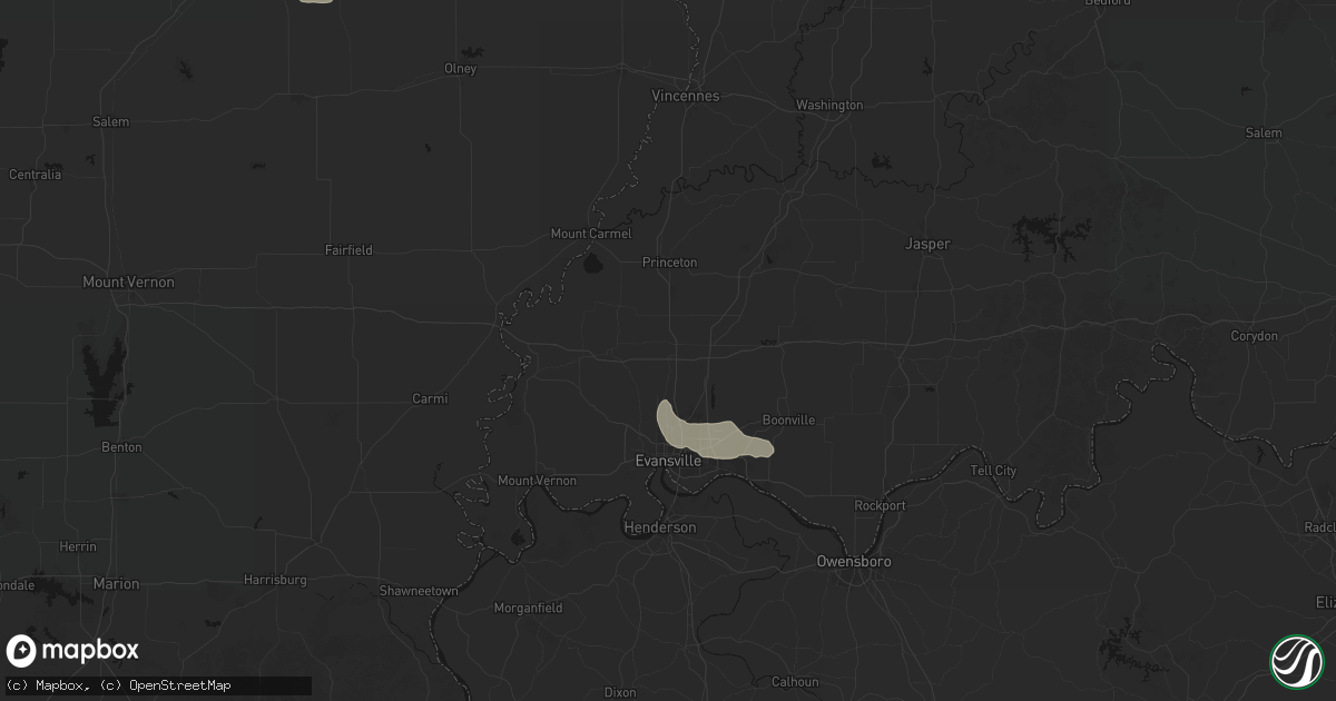 Hail map in Haubstadt, IN on June 25, 2026