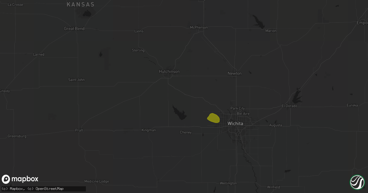 Hail map in Haven, KS on June 25, 2026