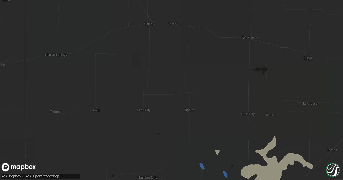 Hail map in Healy, KS on June 25, 2026