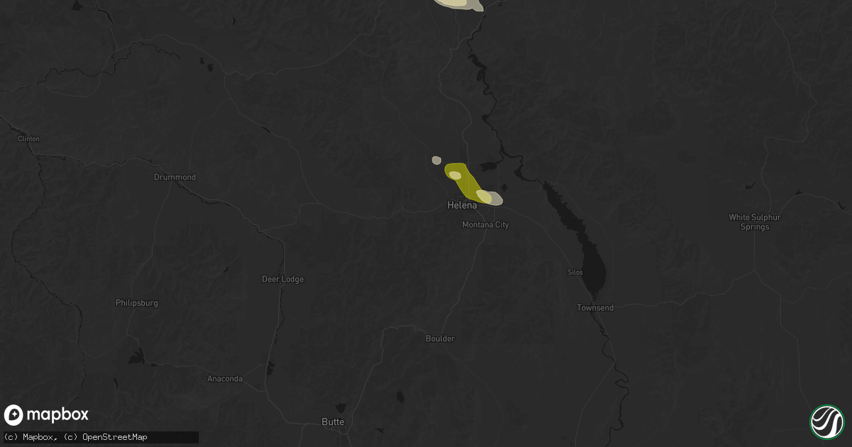 Hail map in Helena, MT on June 25, 2026