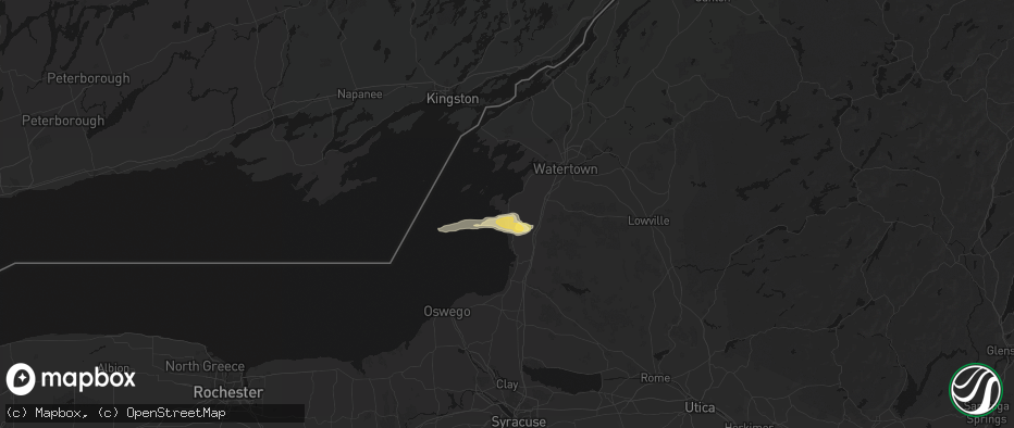 Hail map in Henderson, NY on June 25, 2026
