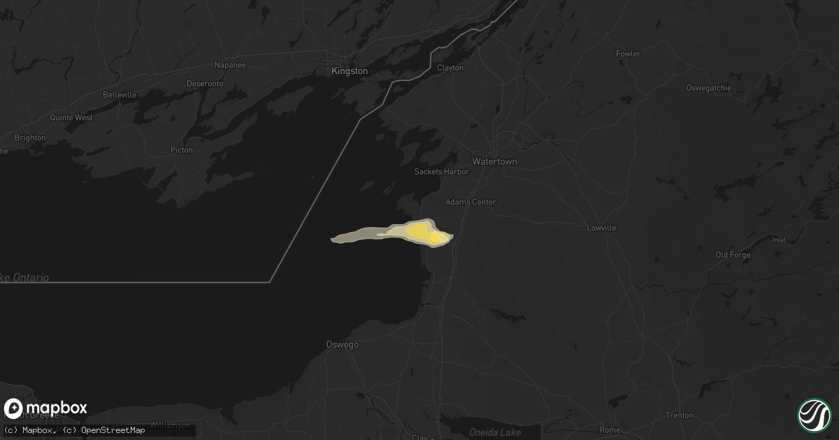 Hail map in Henderson, NY on June 25, 2026