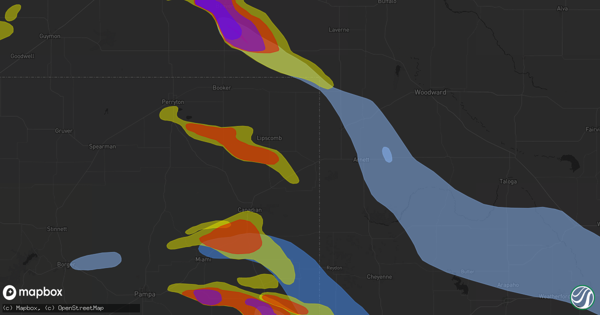 Hail map in Higgins, TX on June 25, 2026