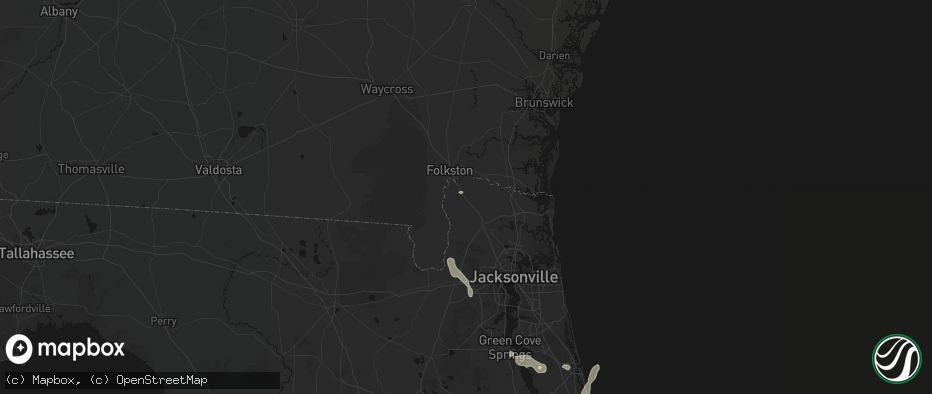 Hail map in Hilliard, FL on June 25, 2026