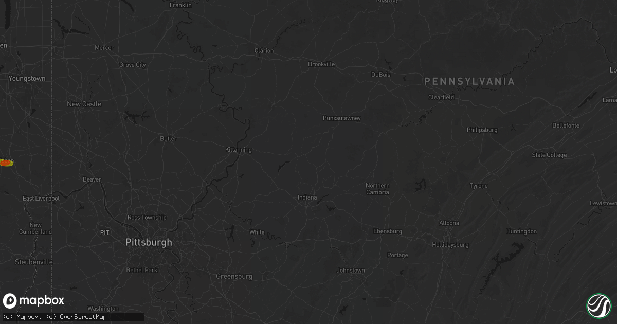 Hail map in Home, PA on June 25, 2026