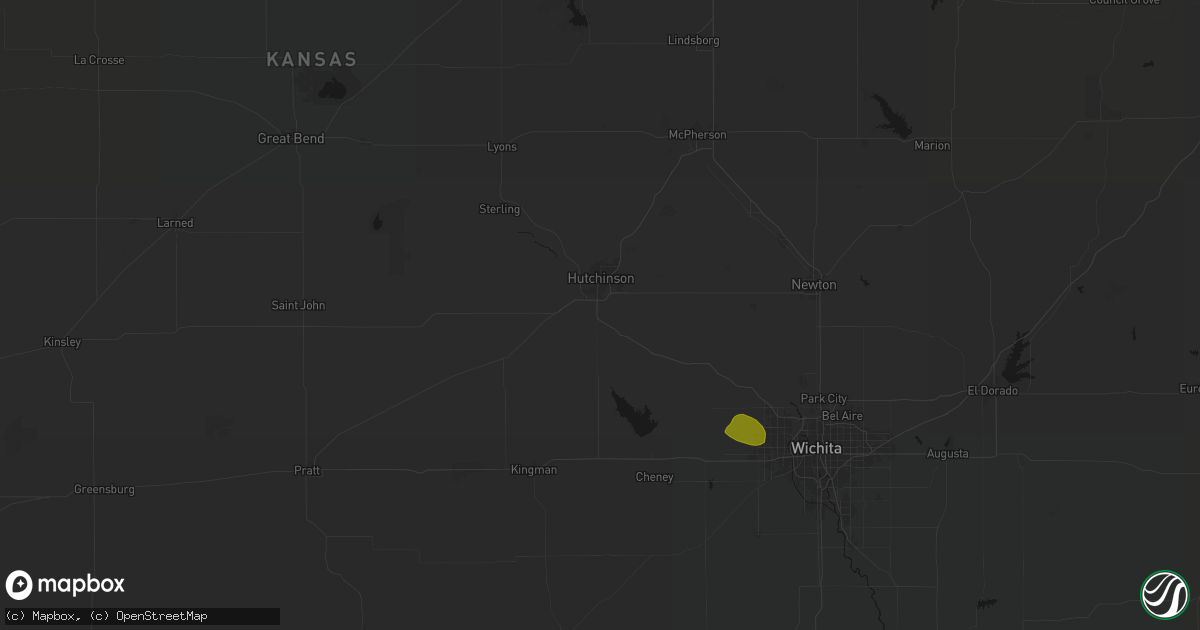 Hail map in Hutchinson, KS on June 25, 2026