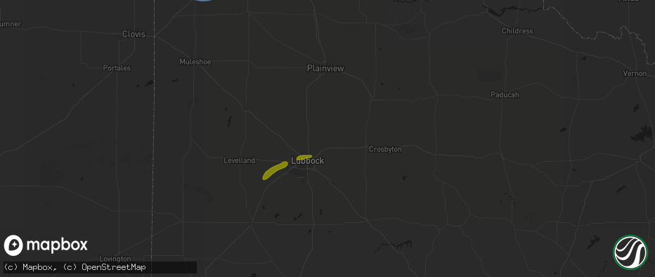 Hail map in Idalou, TX on June 25, 2026