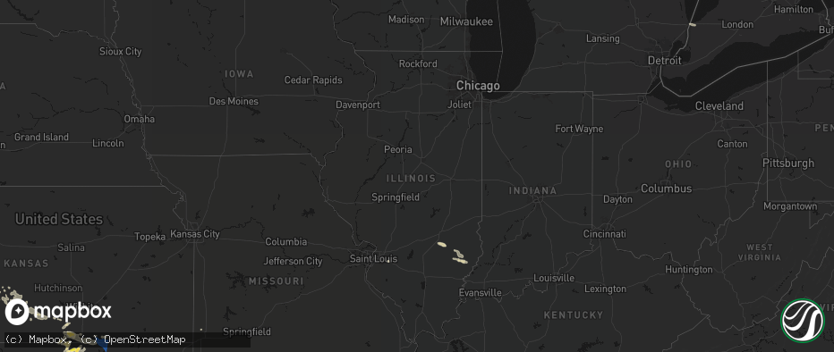 Hail map in Illinois on June 25, 2026