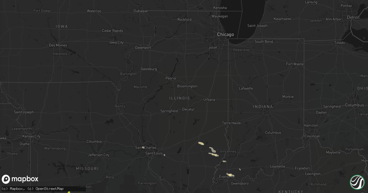 Hail map in Illinois on June 25, 2026