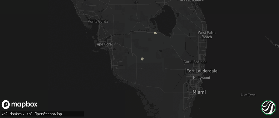 Hail map in Immokalee, FL on June 25, 2026