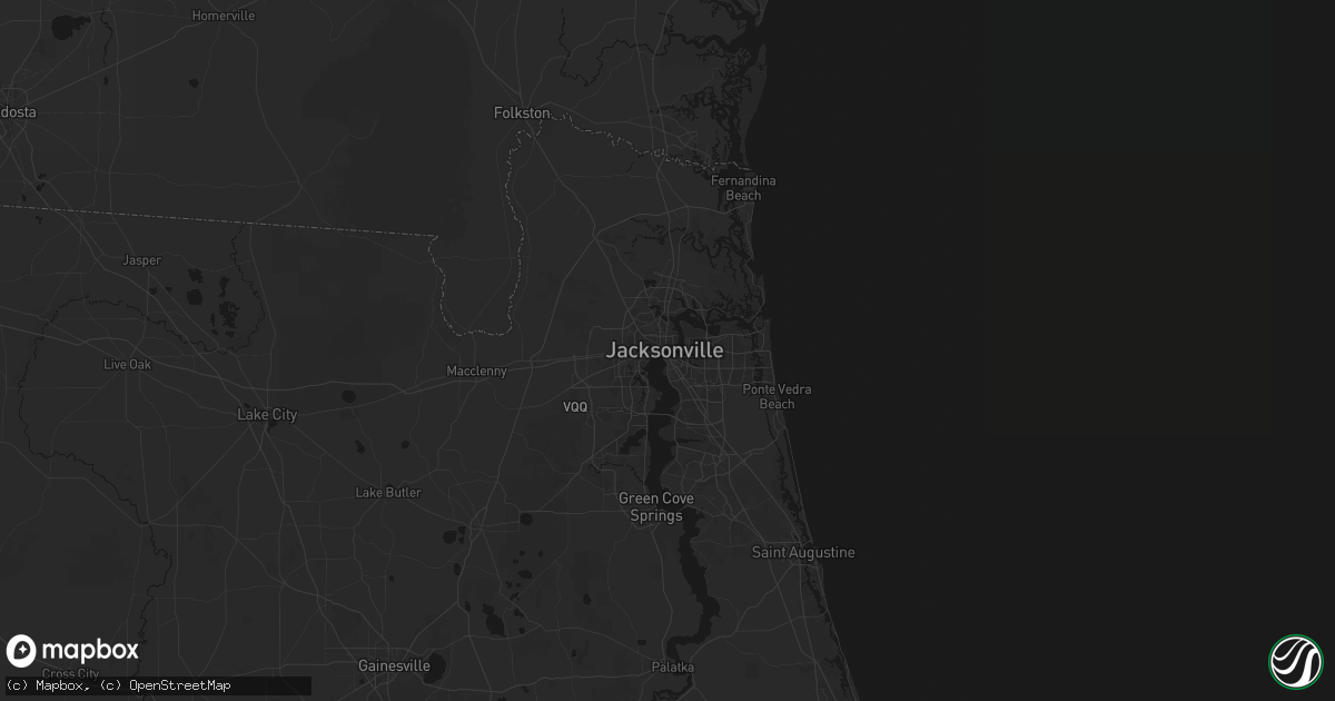 Hail map in Jacksonville, FL on June 25, 2026