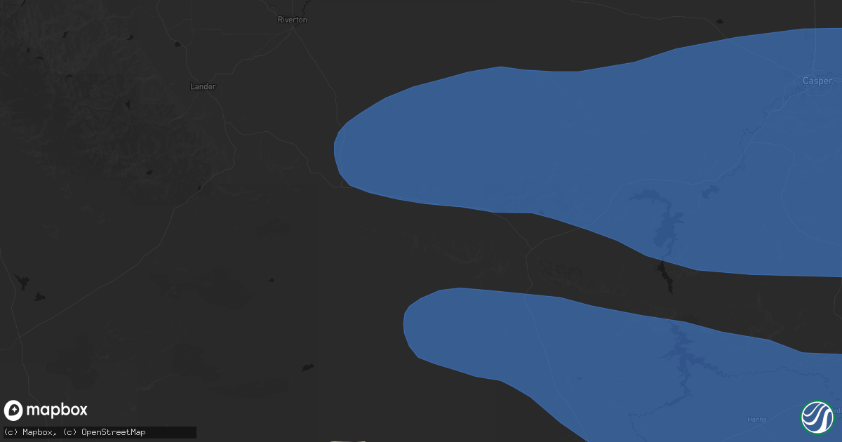 Hail map in Jeffrey City, WY on June 25, 2026