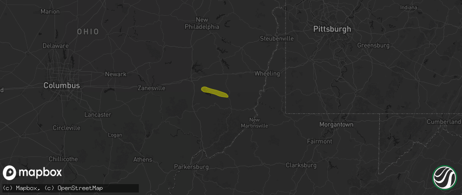 Hail map in Jerusalem, OH on June 25, 2026
