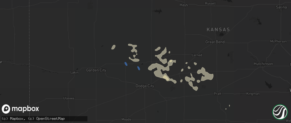 Hail map in Jetmore, KS on June 25, 2026