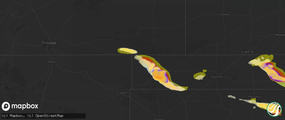 Hail map in Kenton, OK on June 25, 2026