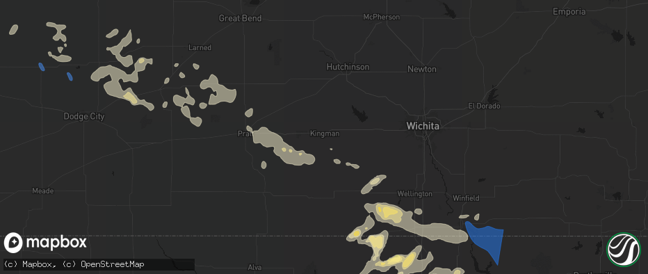 Hail map in Kingman, KS on June 25, 2026