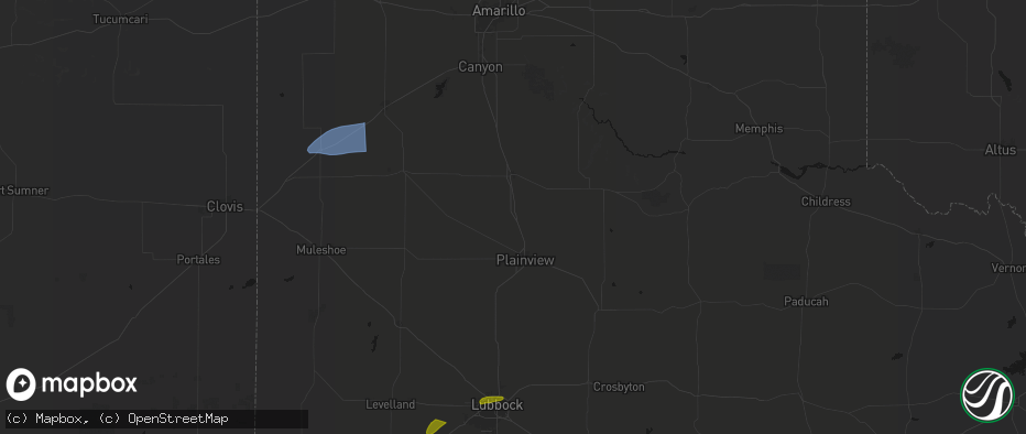 Hail map in Kress, TX on June 25, 2026