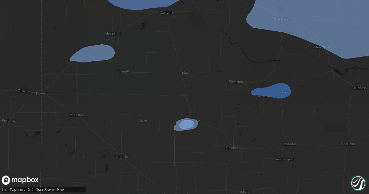 Hail map in Kress, TX on June 25, 2026