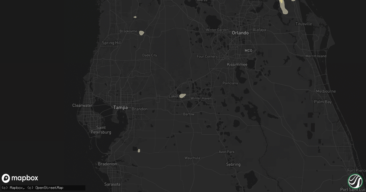 Hail map in Lakeland, FL on June 25, 2026