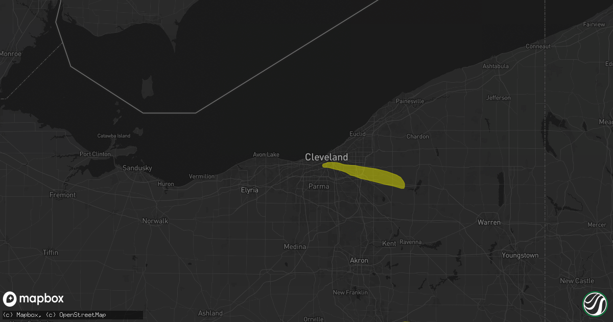 Hail map in Lakewood, OH on June 25, 2026
