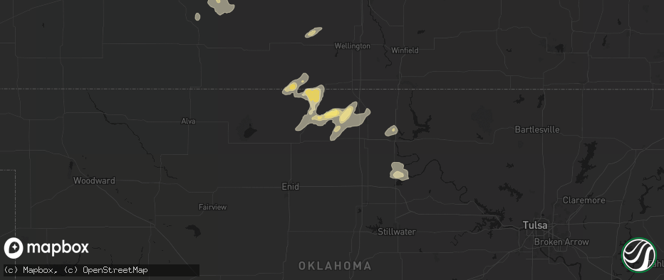 Hail map in Lamont, OK on June 25, 2026