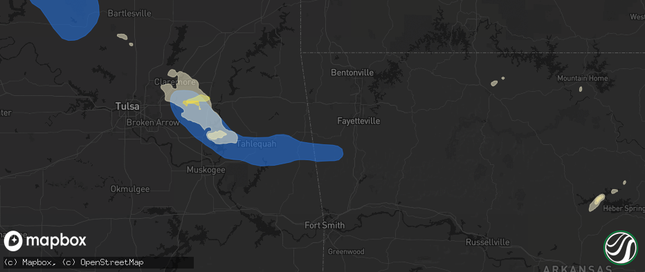 Hail map in Lincoln, AR on June 25, 2026