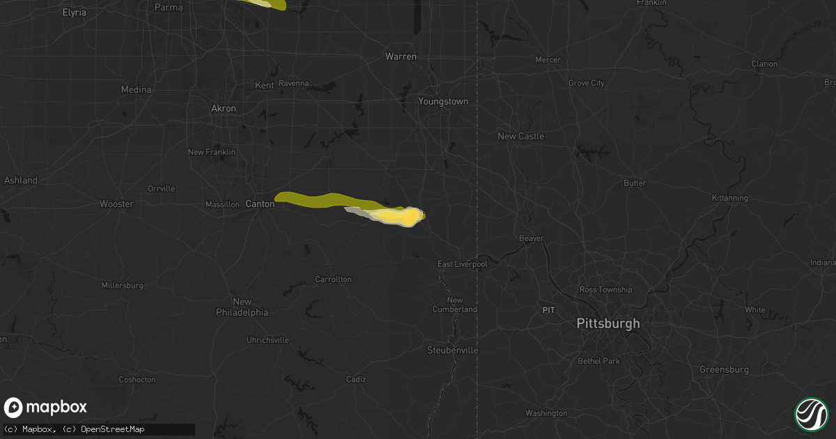 Hail map in Lisbon, OH on June 25, 2026