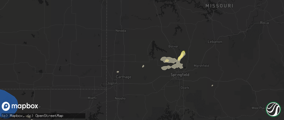 Hail map in Lockwood, MO on June 25, 2026