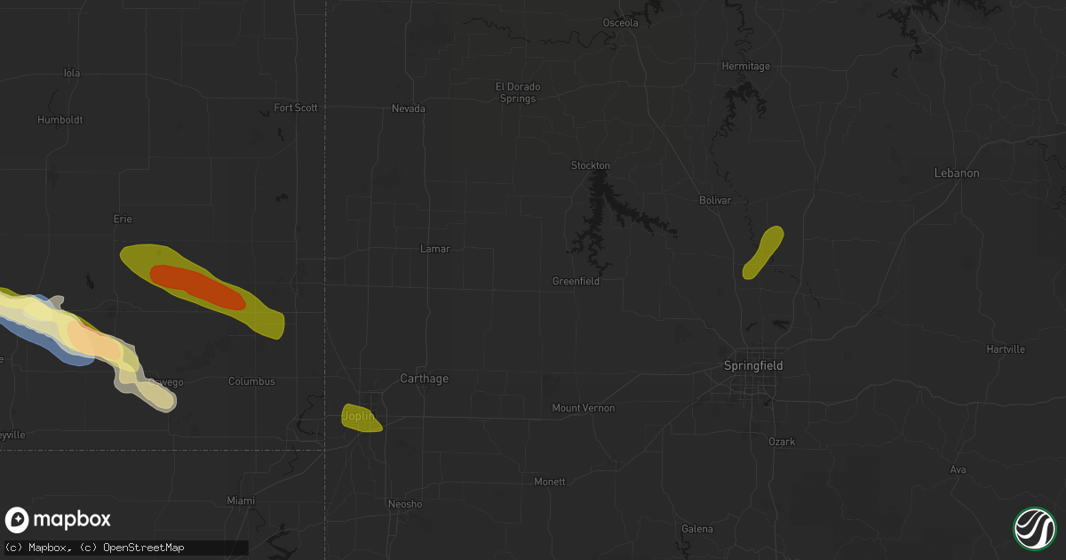 Hail map in Lockwood, MO on June 25, 2026