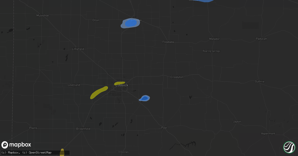 Hail map in Lorenzo, TX on June 25, 2026