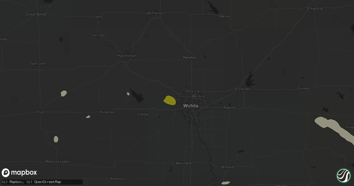 Hail map in Maize, KS on June 25, 2026