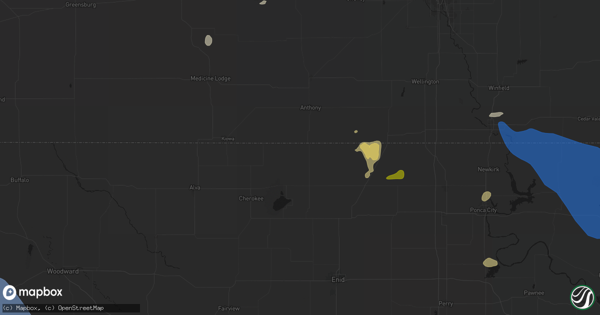 Hail map in Manchester, OK on June 25, 2026