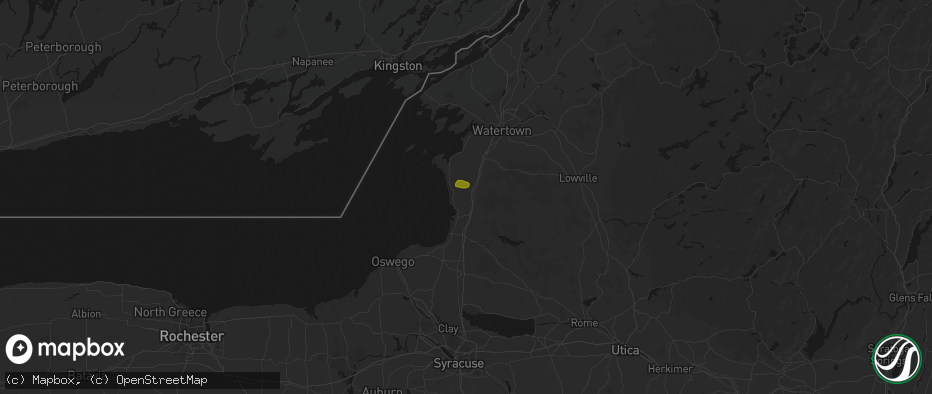 Hail map in Mannsville, NY on June 25, 2026