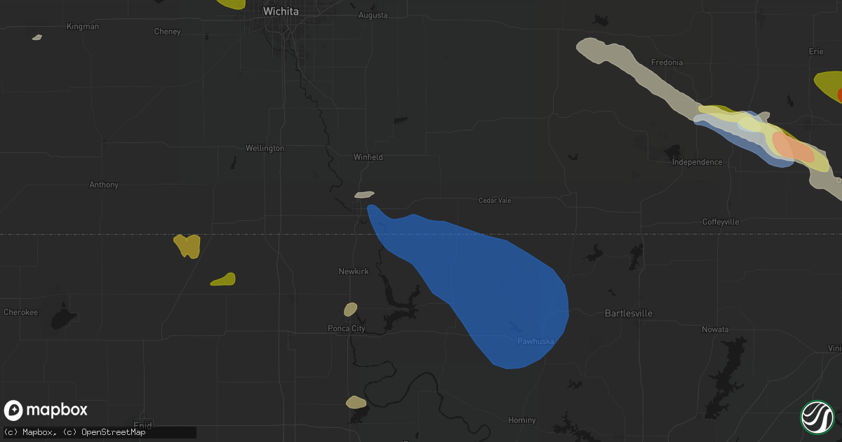 Hail map in Maple City, KS on June 25, 2026