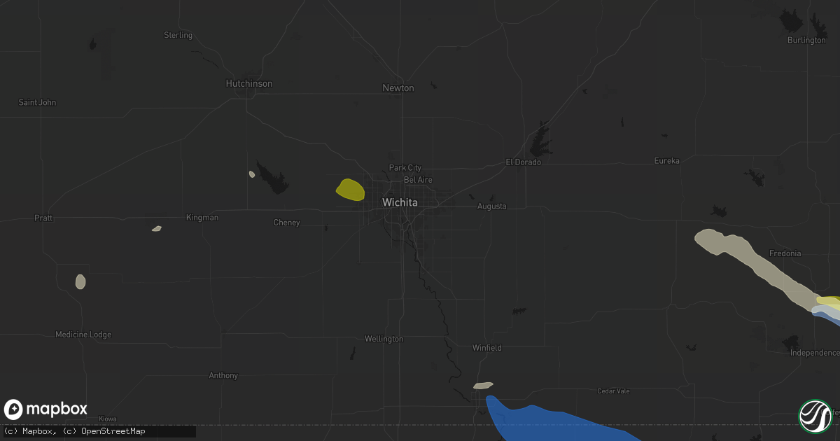 Hail map in Mcconnell Afb, KS on June 25, 2026