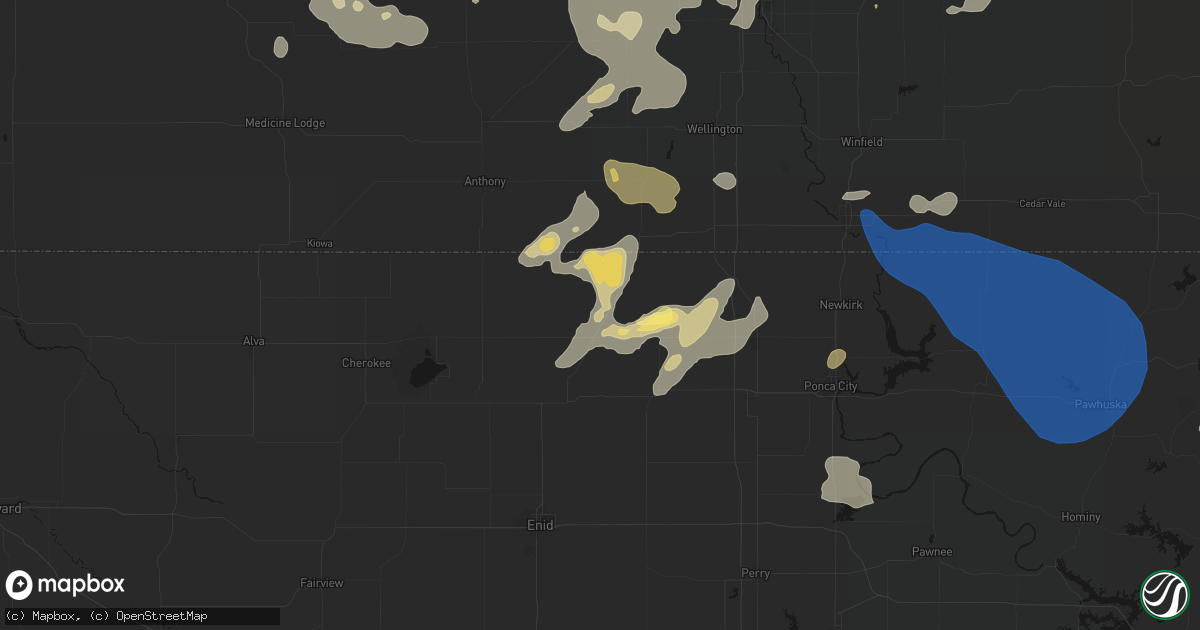 Hail map in Medford, OK on June 25, 2026
