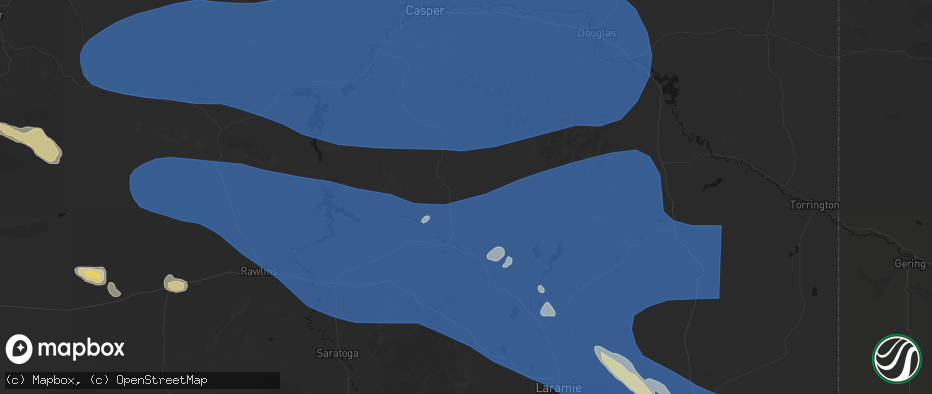 Hail map in Medicine Bow, WY on June 25, 2026