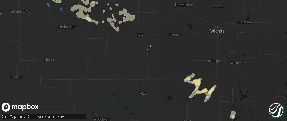 Hail map in Medicine Lodge, KS on June 25, 2026