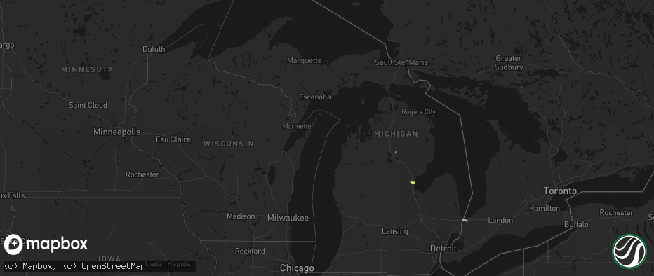 Hail map in Michigan on June 25, 2026