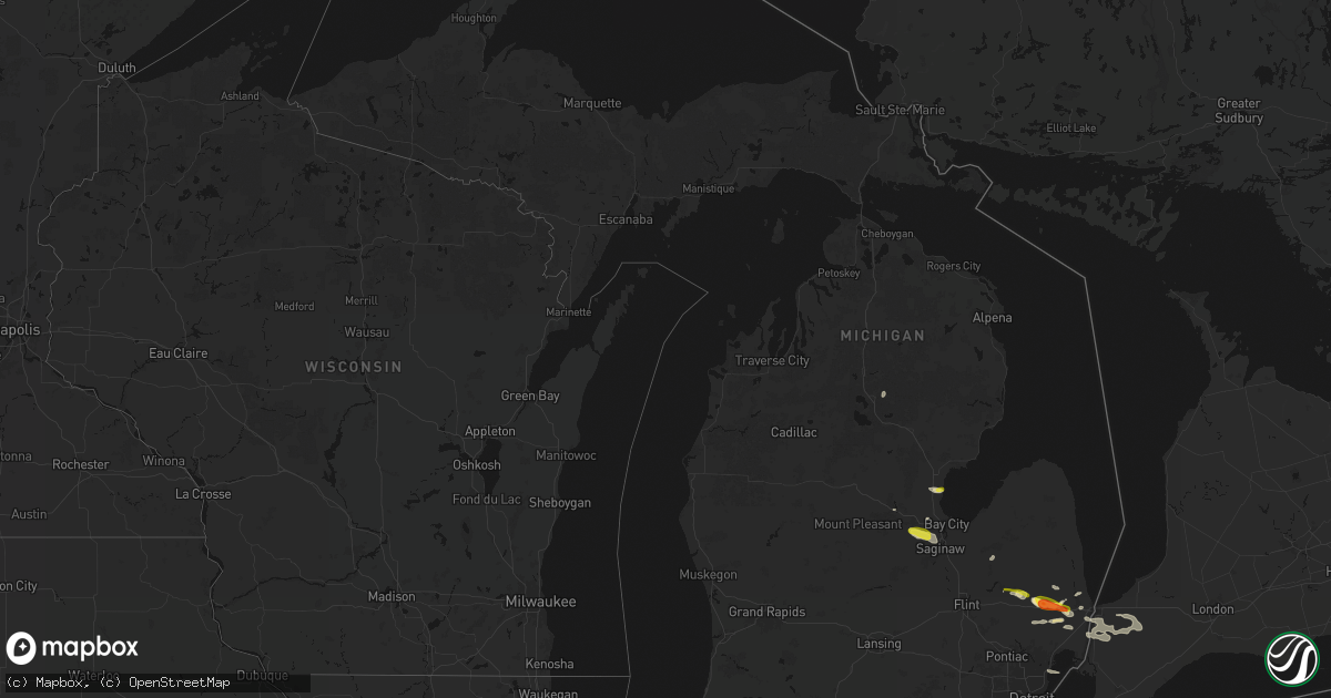 Hail map in Michigan on June 25, 2026