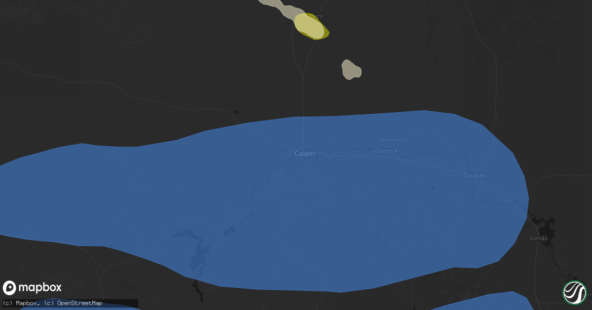 Hail map in Mills, WY on June 25, 2026