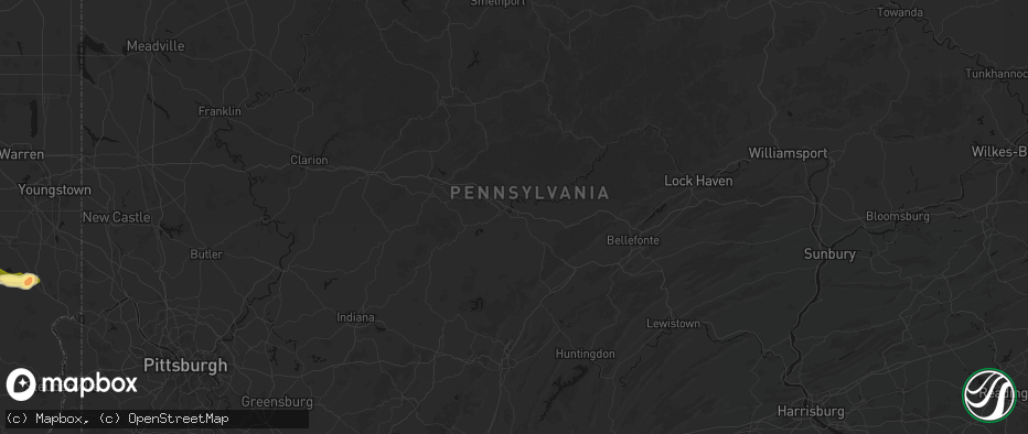 Hail map in Mineral Springs, PA on June 25, 2026