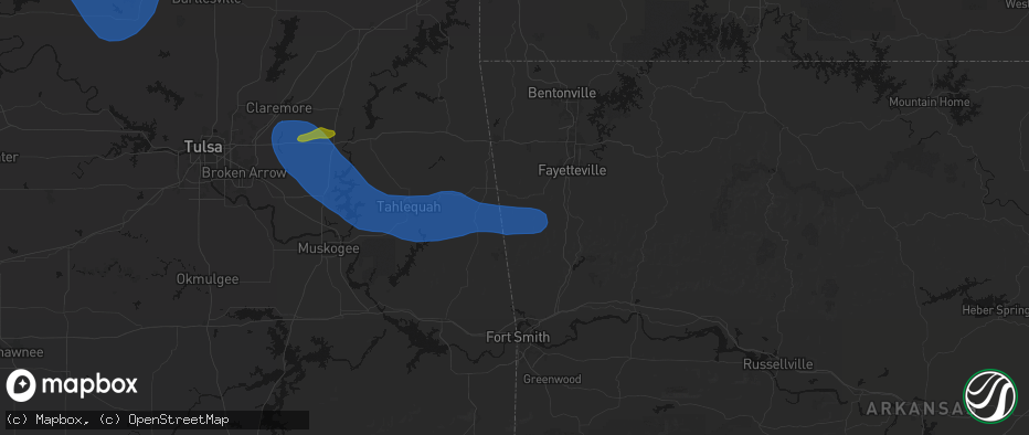 Hail map in Morrow, AR on June 25, 2026