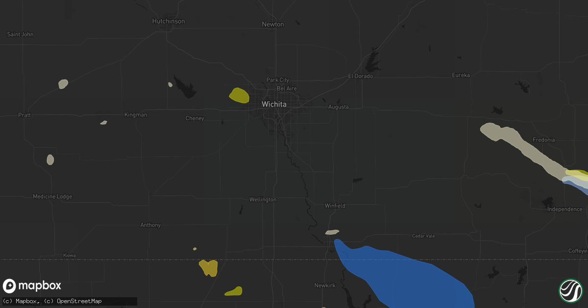 Hail map in Mulvane, KS on June 25, 2026