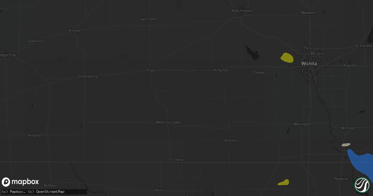 Hail map in Nashville, KS on June 25, 2026