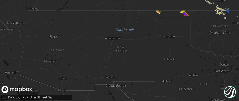 Hail map in New Mexico on June 25, 2026