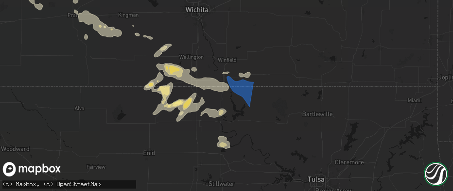 Hail map in Newkirk, OK on June 25, 2026